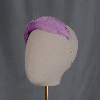 Luxury Lilac Purple Goose Feather Bandeau Headband Fascinator