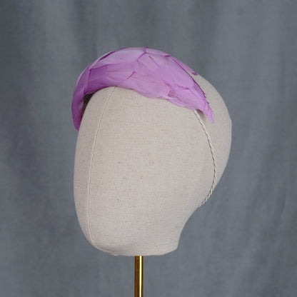 Luxury Lilac Purple Goose Feather Bandeau Headband Fascinator