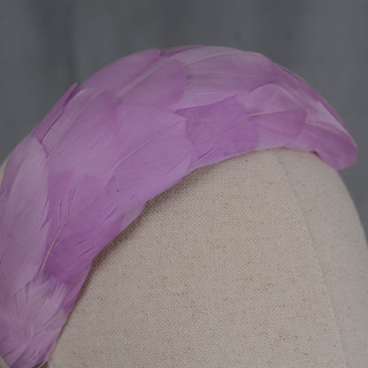 Luxury Lilac Purple Goose Feather Bandeau Headband Fascinator