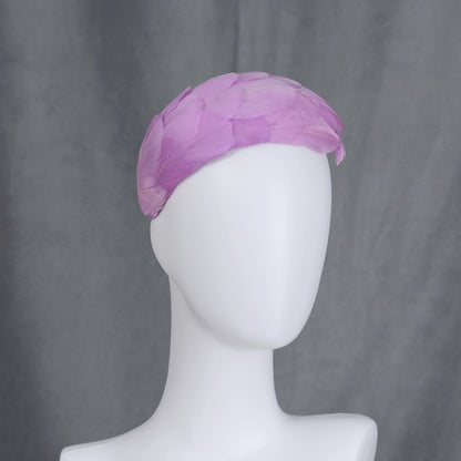Luxury Lilac Purple Goose Feather Bandeau Headband Fascinator