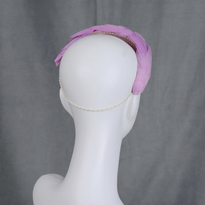 Luxury Lilac Purple Goose Feather Bandeau Headband Fascinator