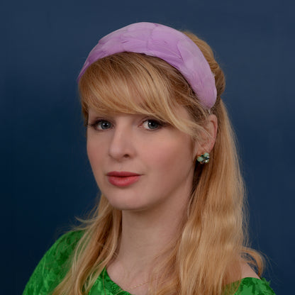 Luxury Lilac Purple Goose Feather Bandeau Headband Fascinator