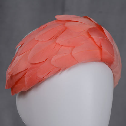Luxury Flamingo Pink Goose Feather Bandeau Headband Fascinator