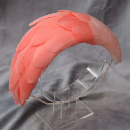 Luxury Flamingo Pink Goose Feather Bandeau Headband Fascinator