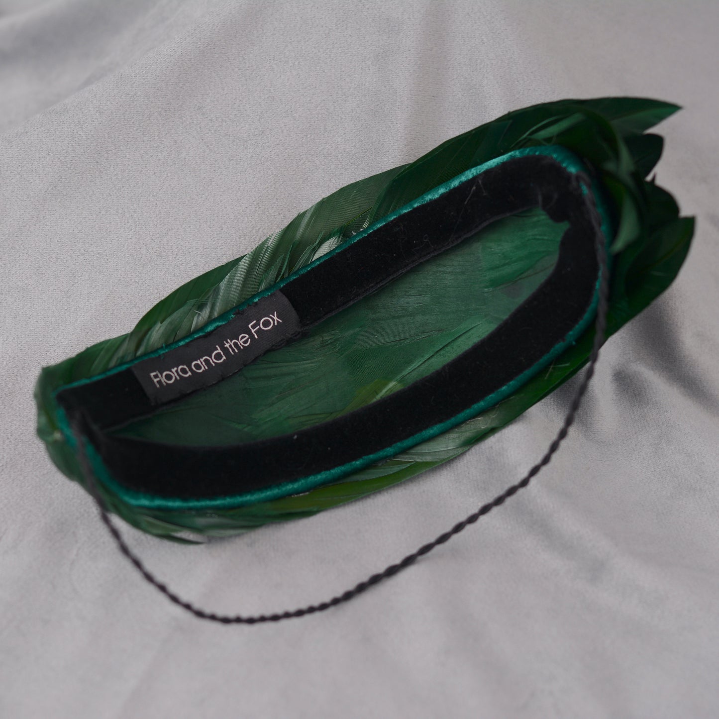 Green Cut Feather Bandeau Headband Fascinator