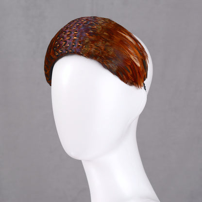 Copper Pheasant Feather Bandeau Headband Fascinator