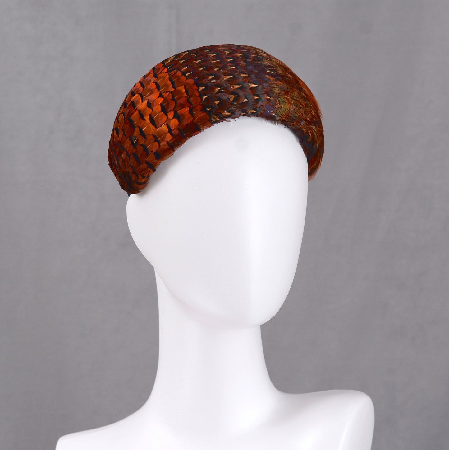 Copper Pheasant Feather Bandeau Headband Fascinator