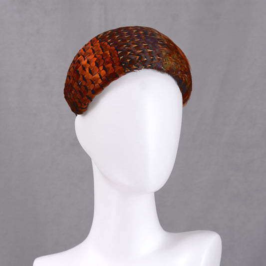 Copper Pheasant Feather Bandeau Headband Fascinator