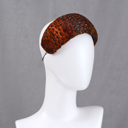 Copper Pheasant Feather Bandeau Headband Fascinator