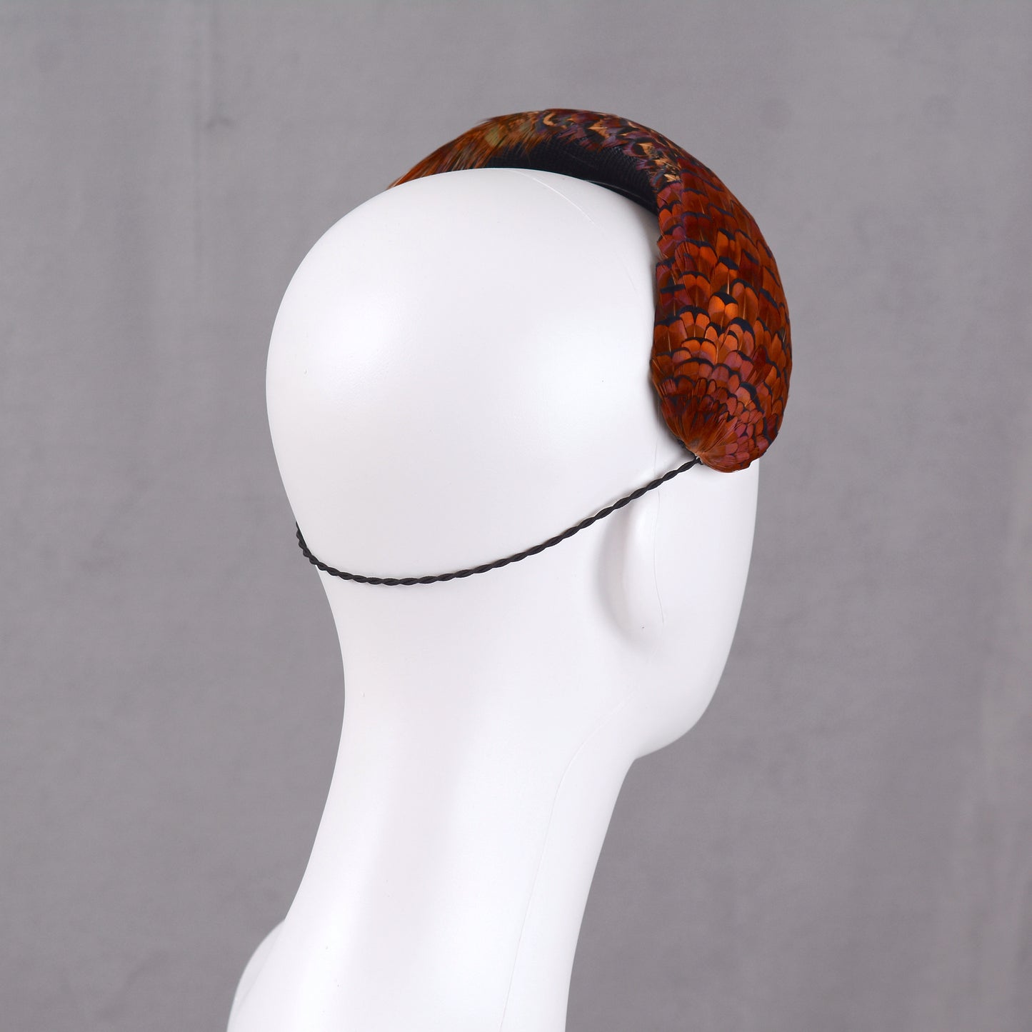 Copper Pheasant Feather Bandeau Headband Fascinator