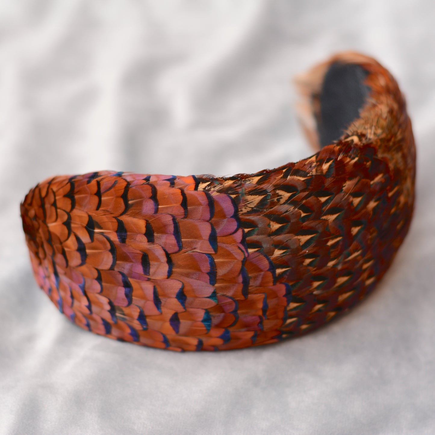 Copper Pheasant Feather Bandeau Headband Fascinator