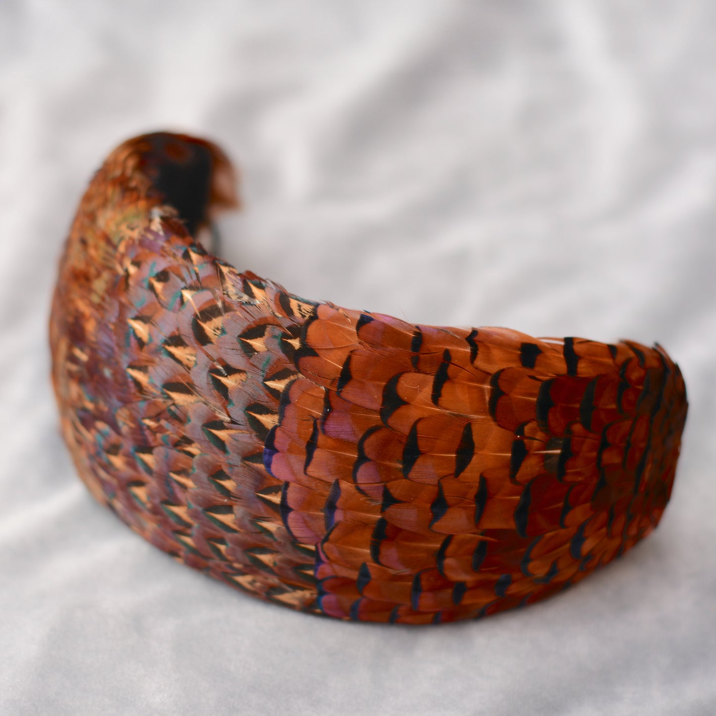 Copper Pheasant Feather Bandeau Headband Fascinator