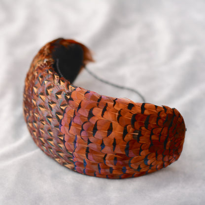Copper Pheasant Feather Bandeau Headband Fascinator