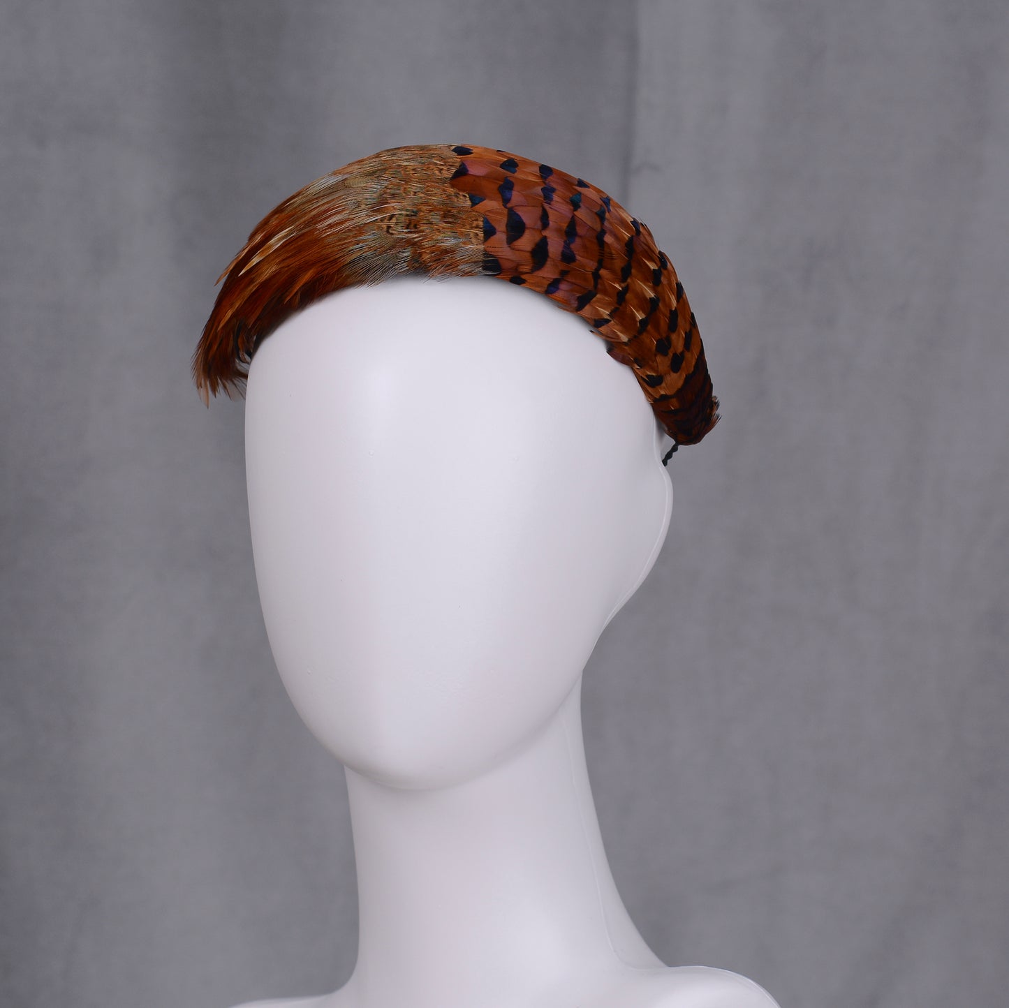 Copper Pheasant Feather Bandeau Headband Fascinator