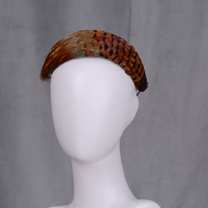 Copper Pheasant Feather Bandeau Headband Fascinator