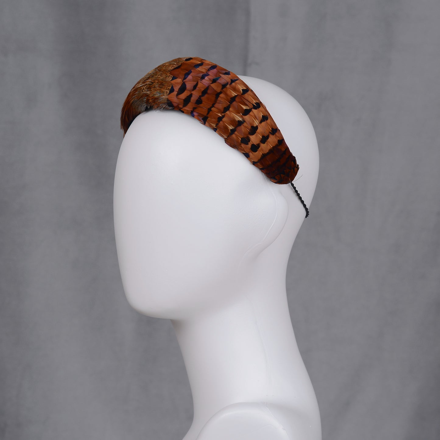 Copper Pheasant Feather Bandeau Headband Fascinator