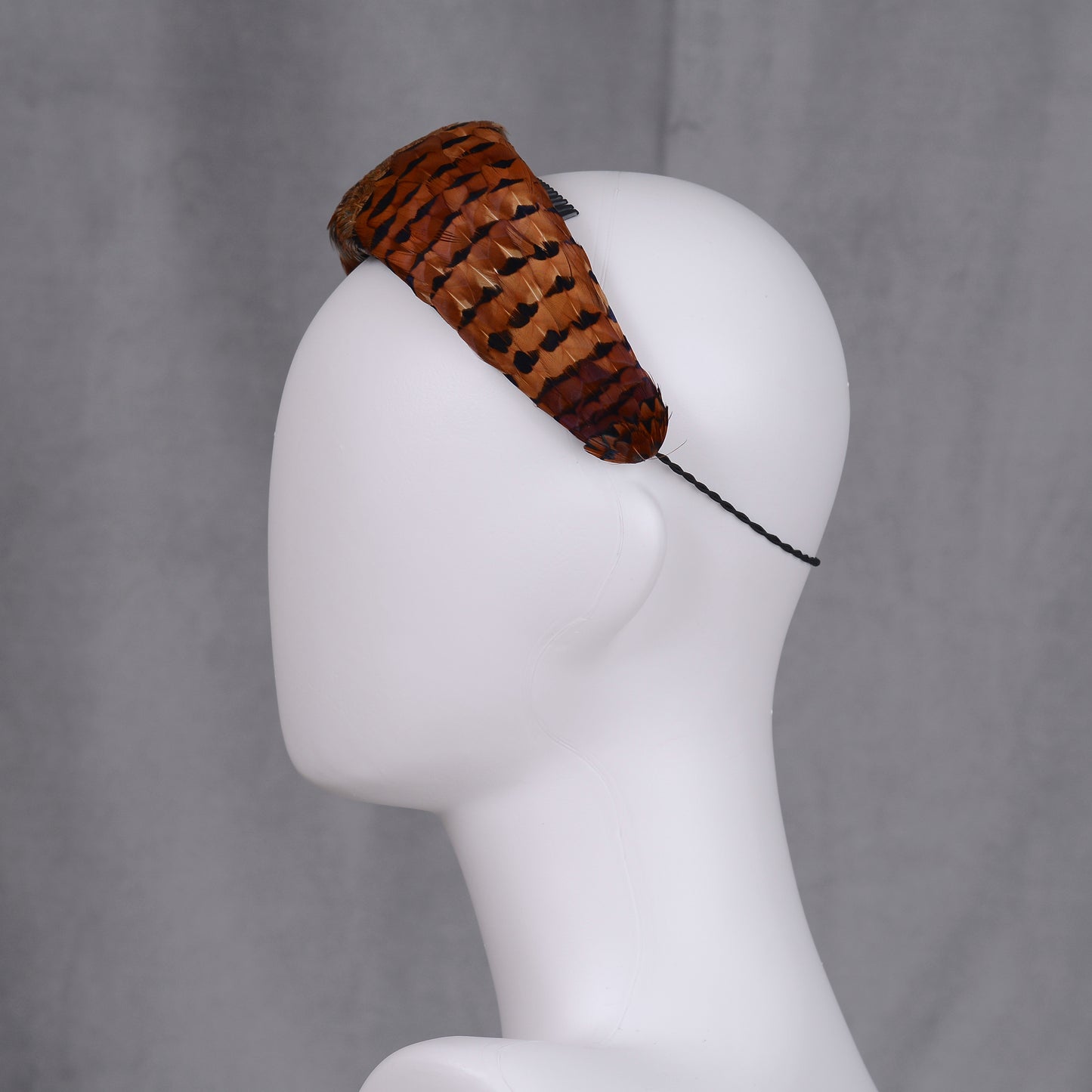 Copper Pheasant Feather Bandeau Headband Fascinator