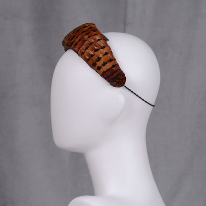 Copper Pheasant Feather Bandeau Headband Fascinator