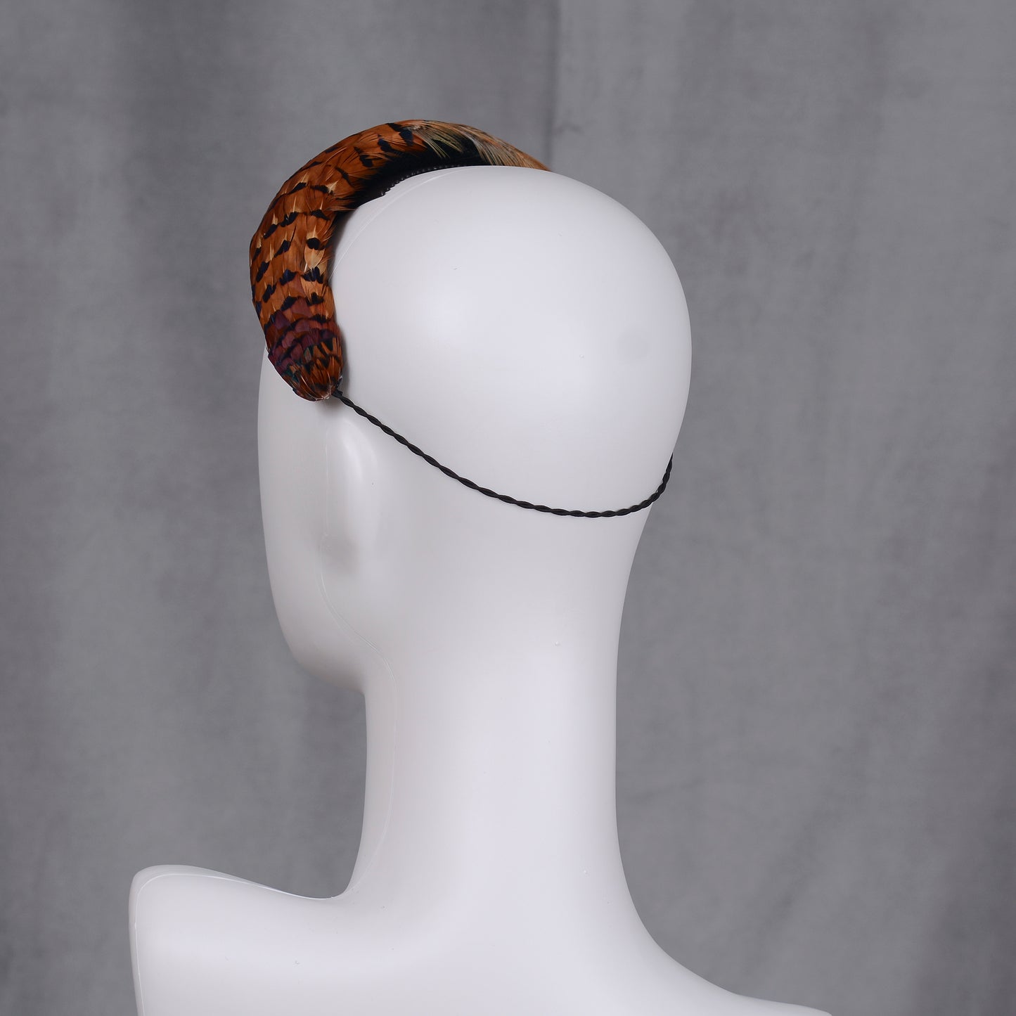 Copper Pheasant Feather Bandeau Headband Fascinator