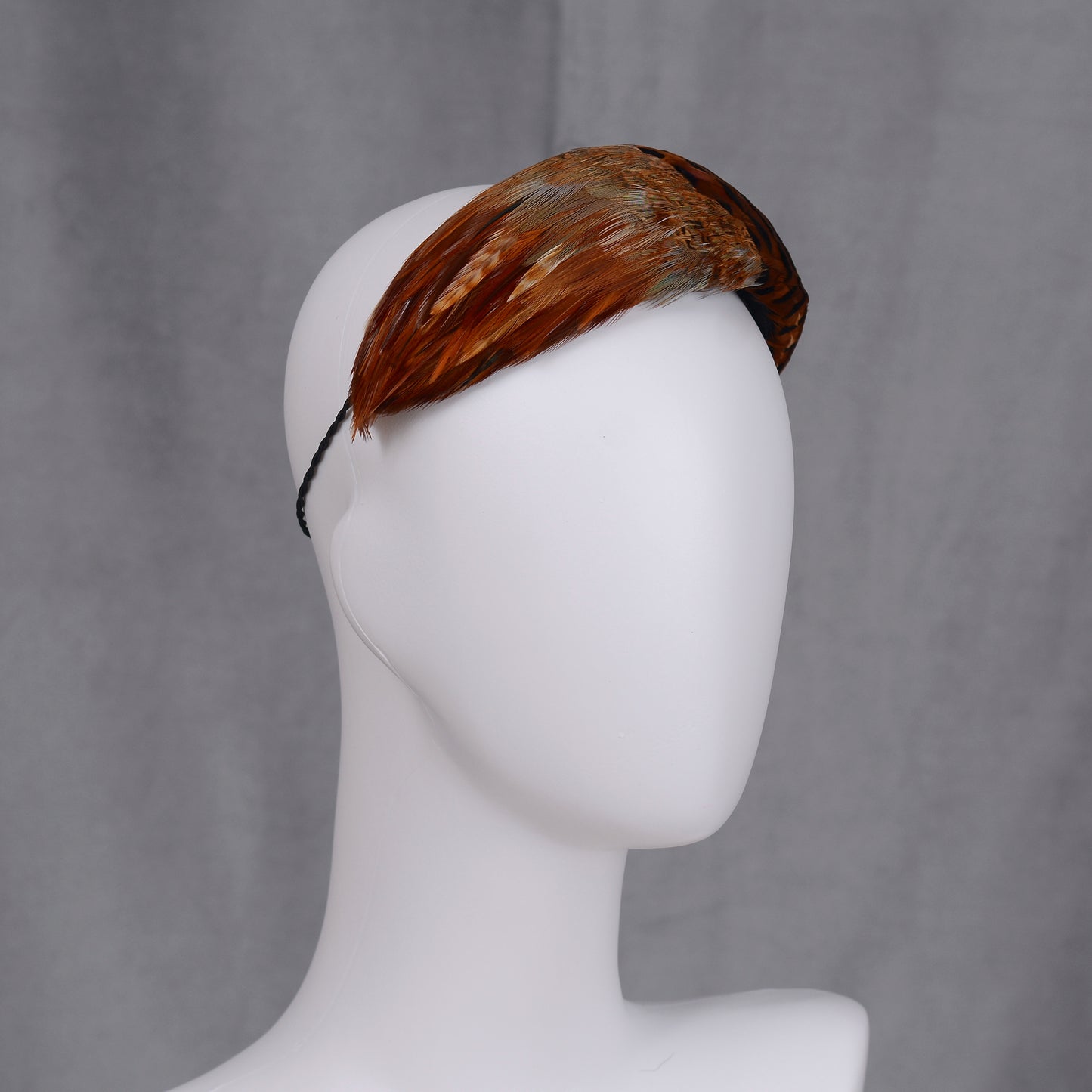 Copper Pheasant Feather Bandeau Headband Fascinator