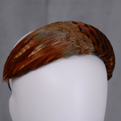 Copper Pheasant Feather Bandeau Headband Fascinator