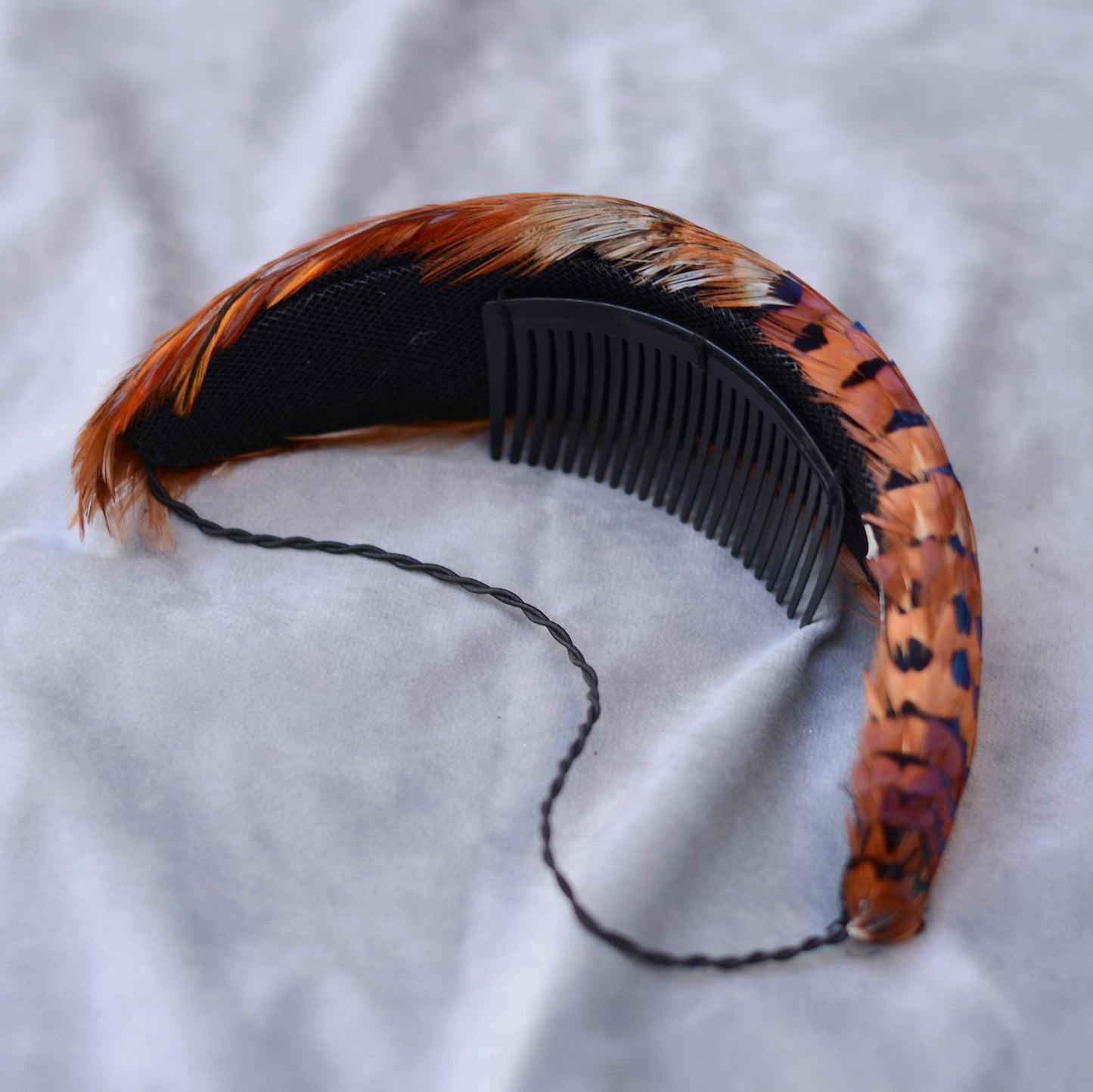 Copper Pheasant Feather Bandeau Headband Fascinator