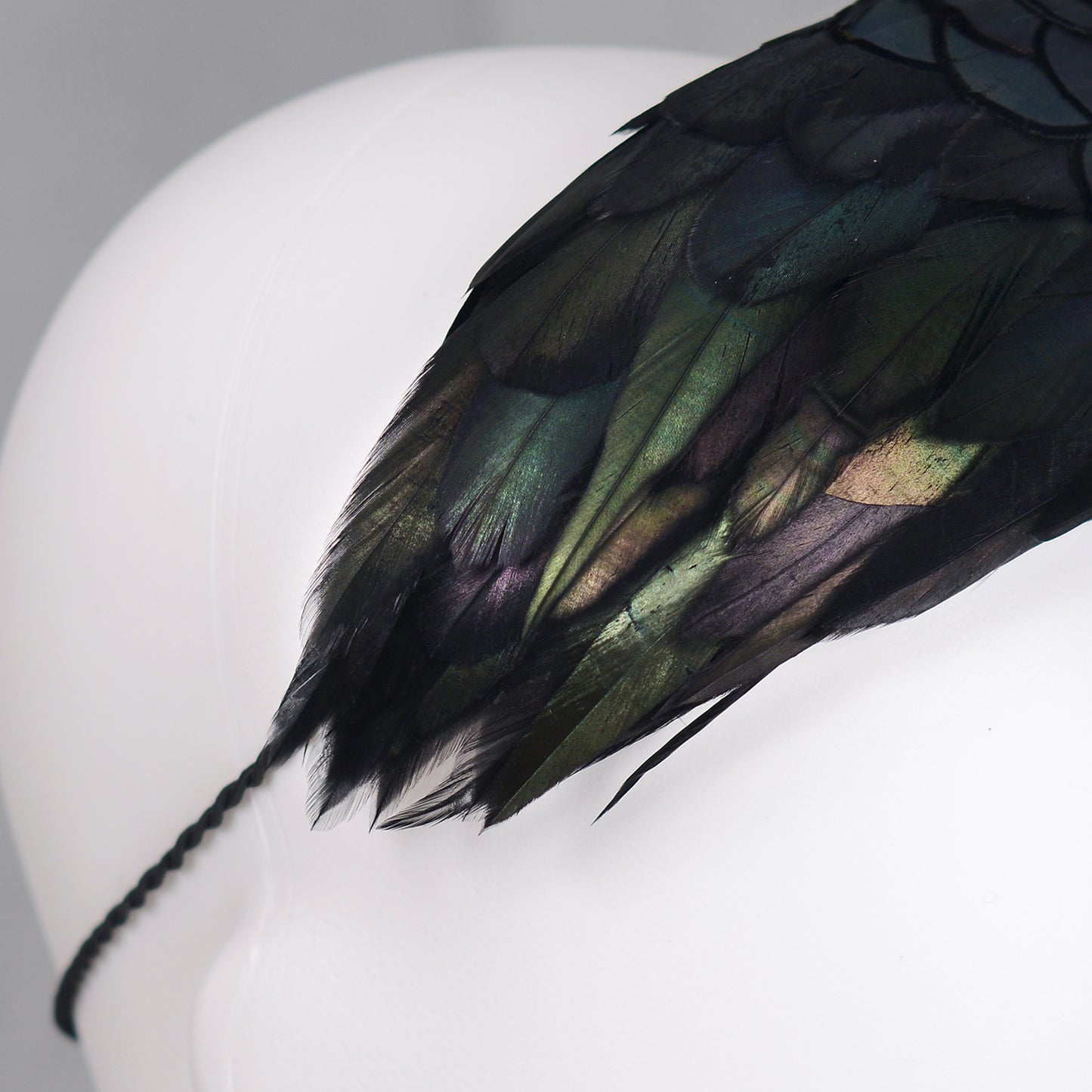 Black / Green Pheasant Feather Bandeau Headband Fascinator