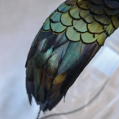 Black / Green Pheasant Feather Bandeau Headband Fascinator