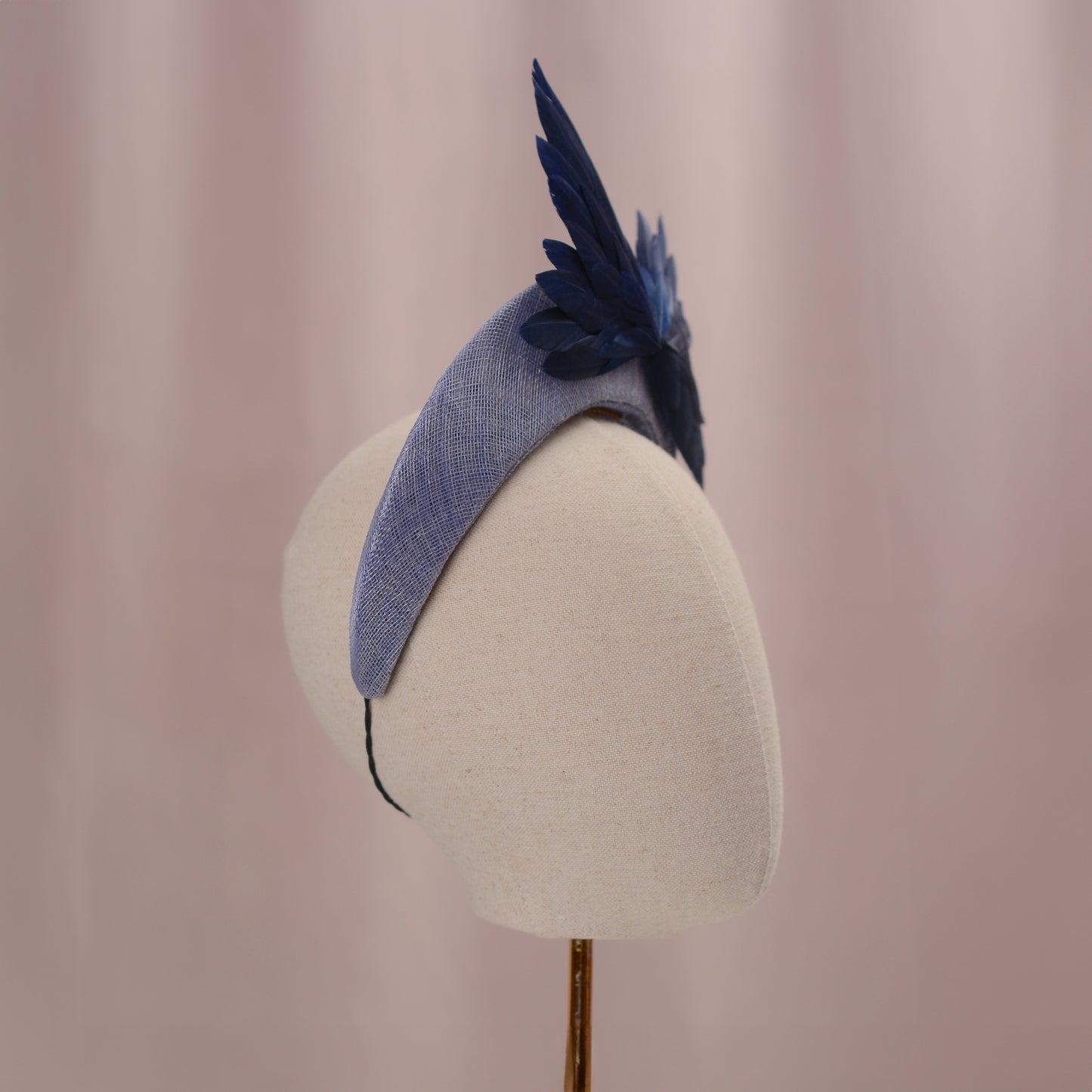 Navy and Cornflower Blue  Bird Wing Halo Bandeau Headband Fascinator