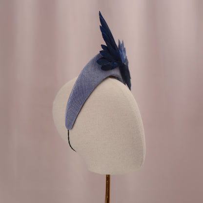 Navy and Cornflower Blue  Bird Wing Halo Bandeau Headband Fascinator