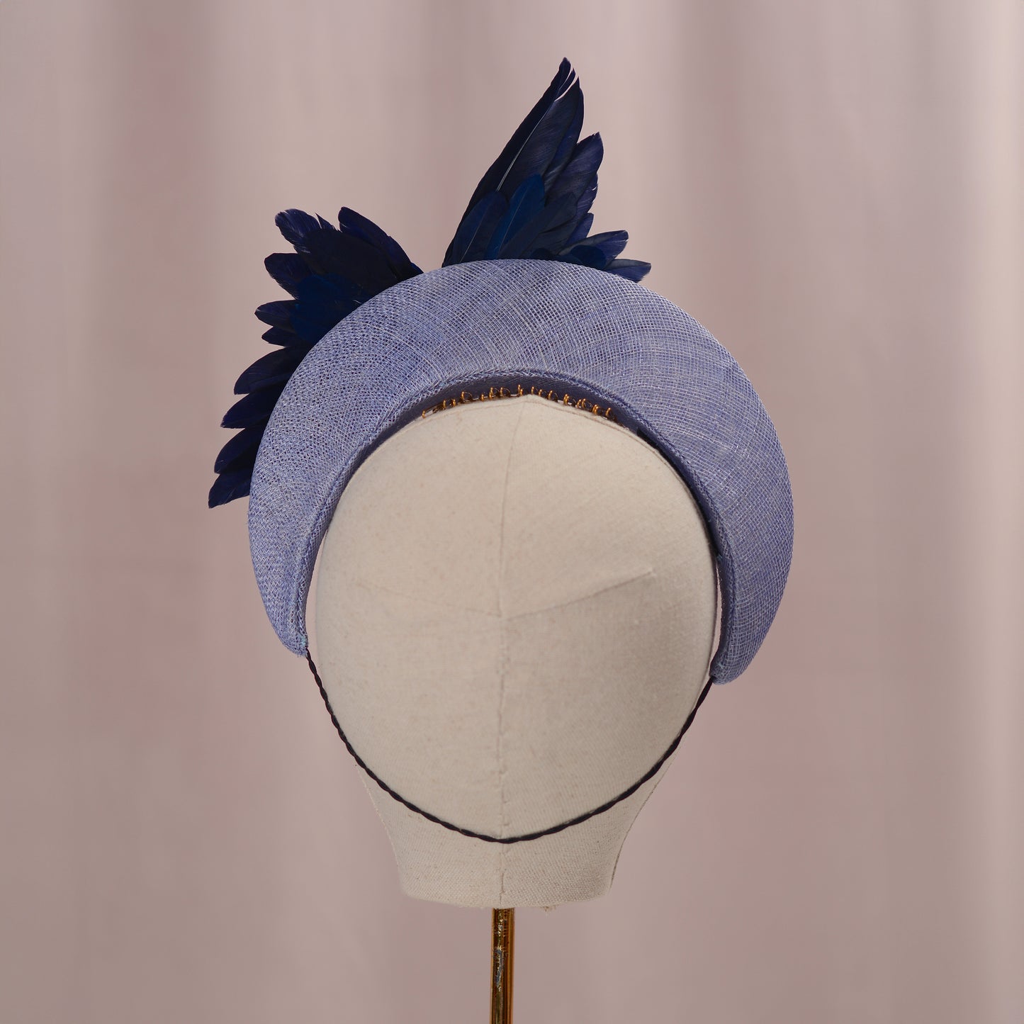 Navy and Cornflower Blue  Bird Wing Halo Bandeau Headband Fascinator