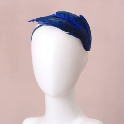 Navy Blue Feather Fascinator Headband No.002