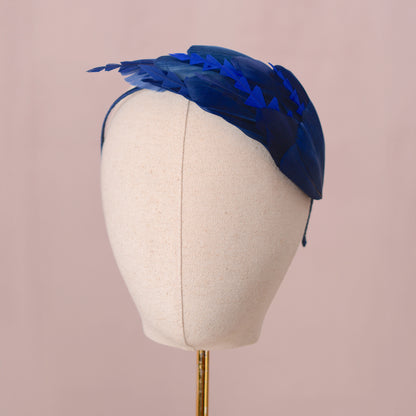Navy Blue Feather Fascinator Headband No.002