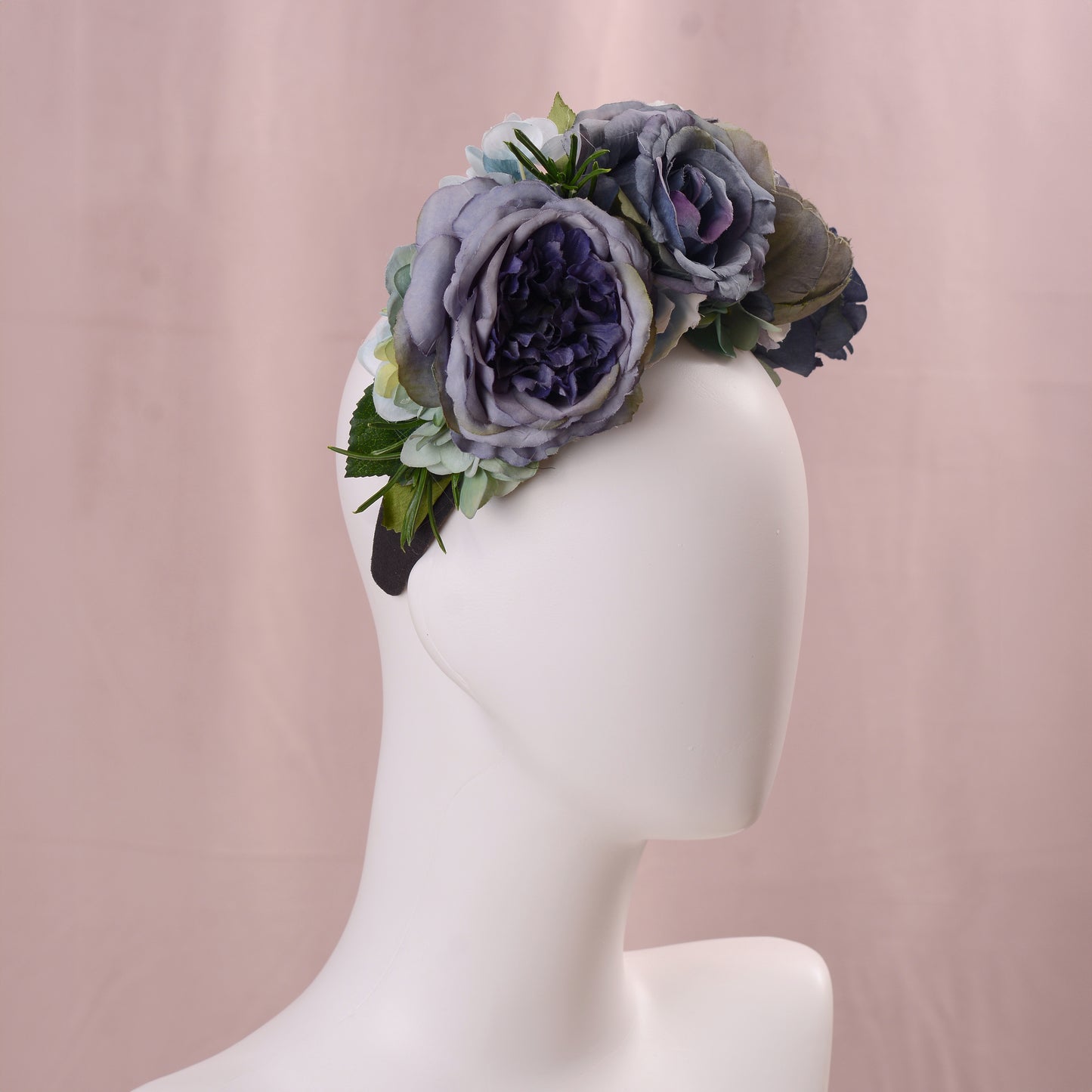 Oceana -  Flower Crown Headpiece in Blue