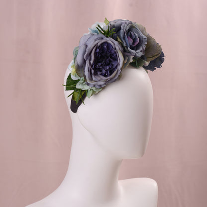 Oceana -  Flower Crown Headpiece in Blue