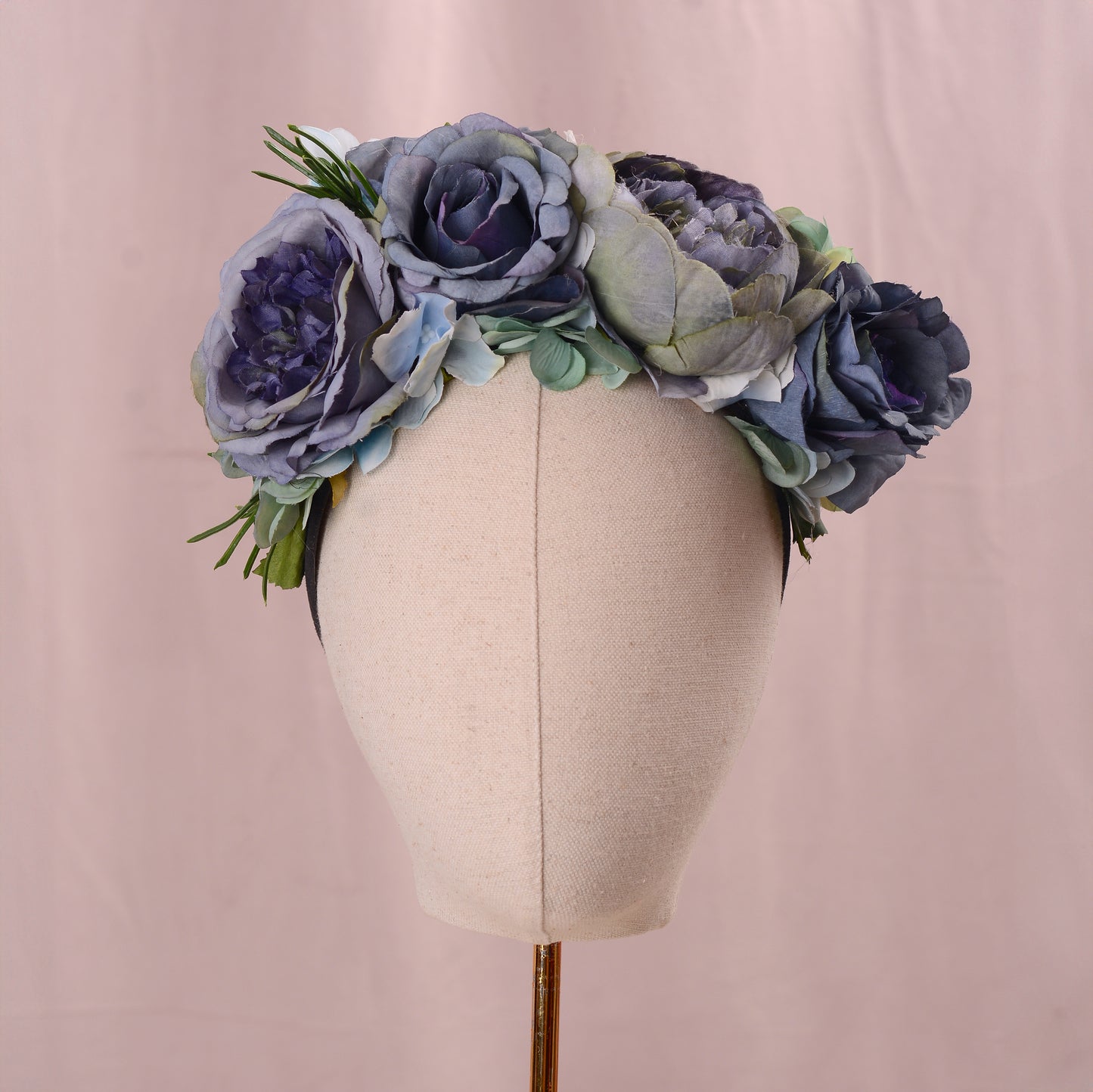 Oceana -  Flower Crown Headpiece in Blue