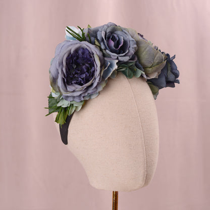 Oceana -  Flower Crown Headpiece in Blue