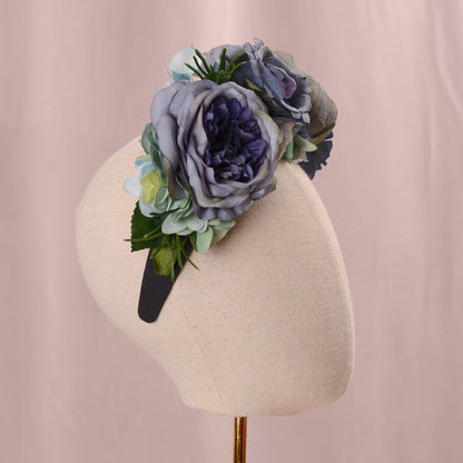 Oceana -  Flower Crown Headpiece in Blue