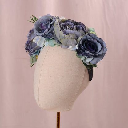 Oceana -  Flower Crown Headpiece in Blue