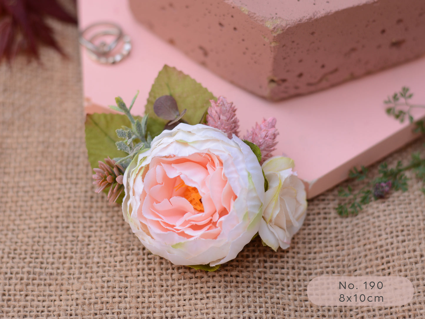 Blush Pink Rose Flower Hair Clip