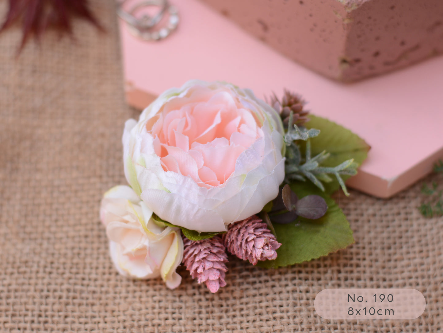 Blush Pink Rose Flower Hair Clip