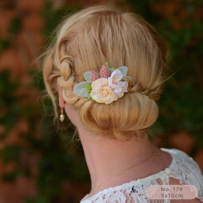 Blush Pink Rose Flower Hair Clip