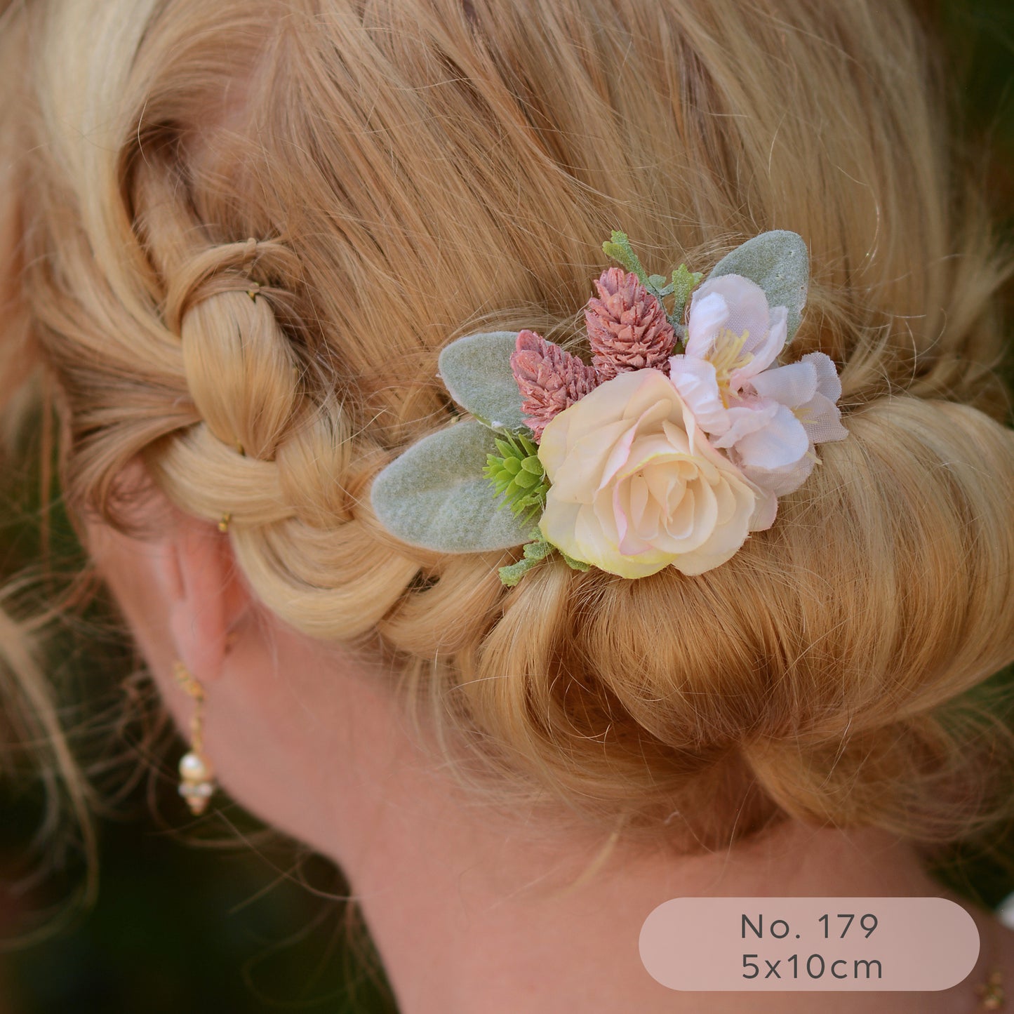 Blush Pink Rose Flower Hair Clip