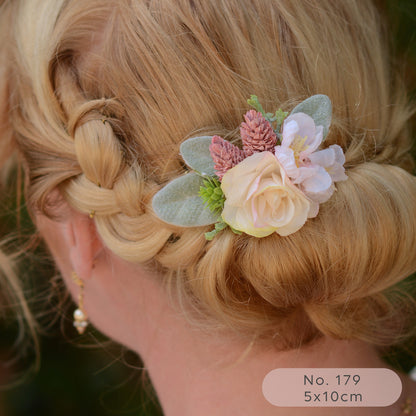 Blush Pink Rose Flower Hair Clip