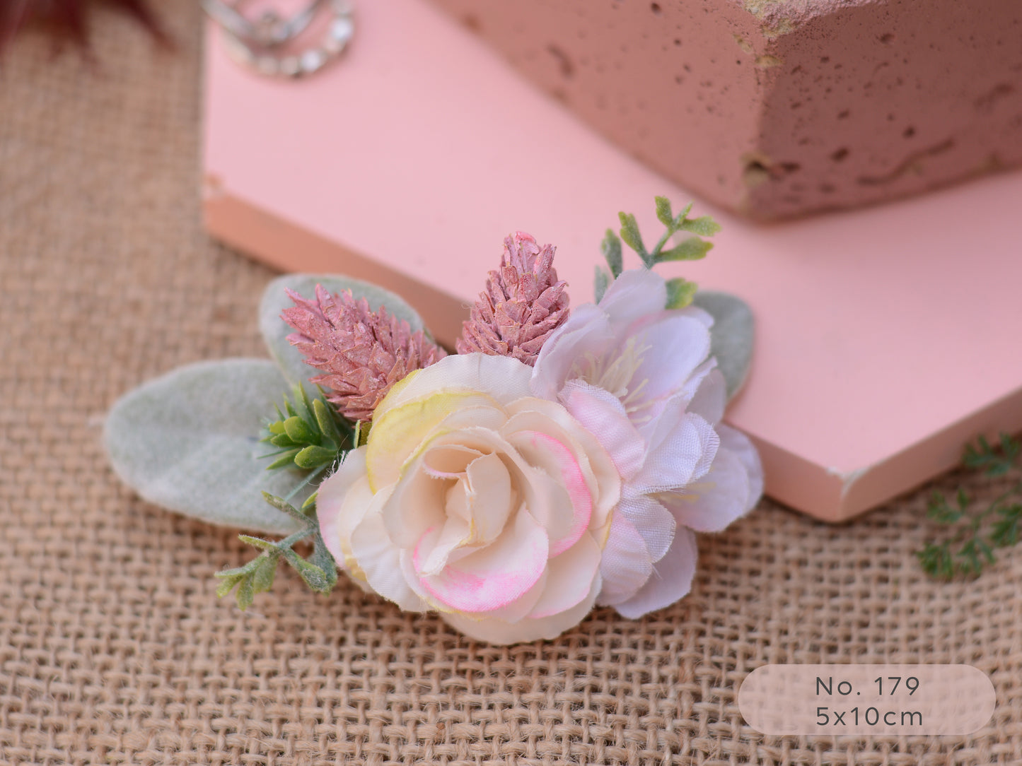 Blush Pink Rose Flower Hair Clip