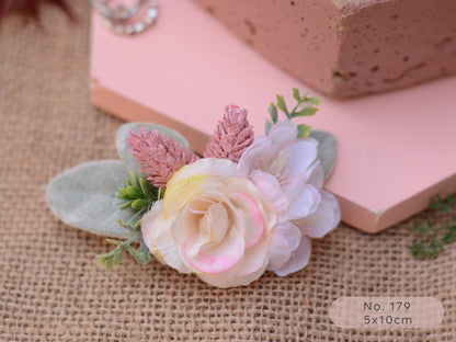 Blush Pink Rose Flower Hair Clip