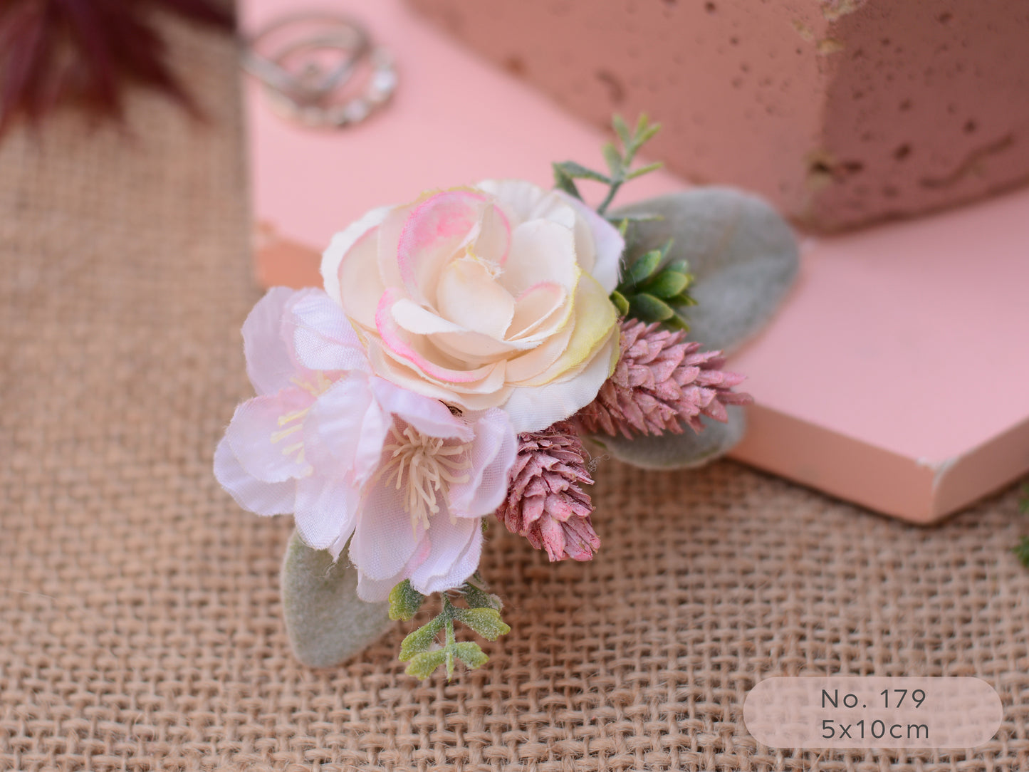 Blush Pink Rose Flower Hair Clip