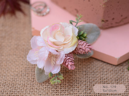 Blush Pink Rose Flower Hair Clip