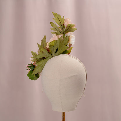 Floating Flower Headpiece in Blush Pink Peony and Roses