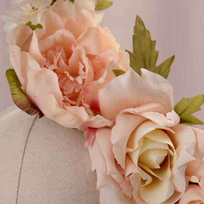 Floating Flower Headpiece in Blush Pink Peony and Roses